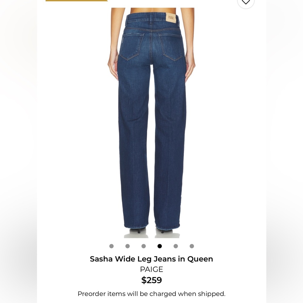 PAIGE Sasha high waist wide leg jeans size 24 - Picture 4 of 8